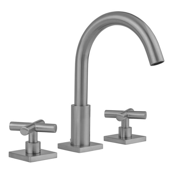 Uptown Contempo Faucet with Square Escutcheons & Contempo Slim Cross Handles- 0.5 GPM