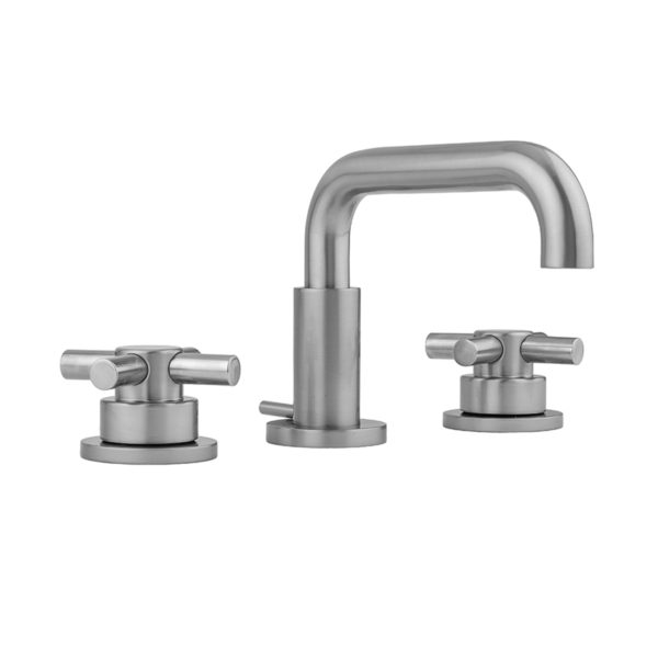 Downtown Contempo Faucet with Round Escutcheons & Low Contempo Cross Handles