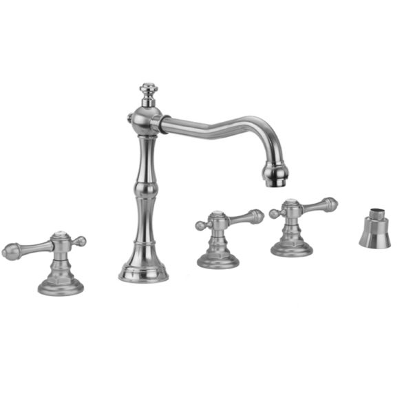 Roaring 20's Roman Tub Set with Majesty Lever Handles and Straight Handshower Mount